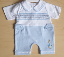 Load image into Gallery viewer, Rabbit Boys Summer Smocked Romper
