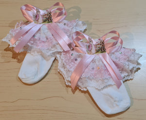 Pink Bunny Dress and Sock Set 6/12mth - Limited Edition