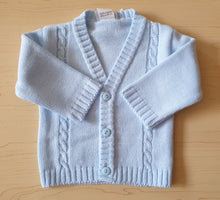 Load image into Gallery viewer, Baby Blue Cable Cardigan
