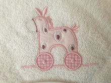 Load image into Gallery viewer, White and Pink Baby Hooded Towel
