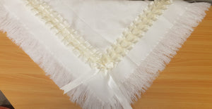 Cream/Ivory Frill Shawl/Blanket